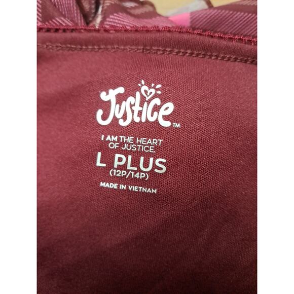 Justice Girls Large Plus (12 P-14p) Dress Burgundy - Picture 5 of 9